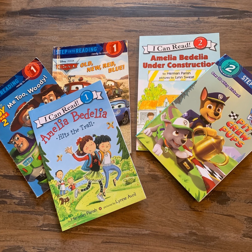 5 Books Beginner Reader I Can Read Level 1 , 2  harper random cars toy story
